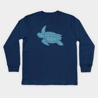 Blue Sea Turtle Kids Long Sleeve T-Shirt